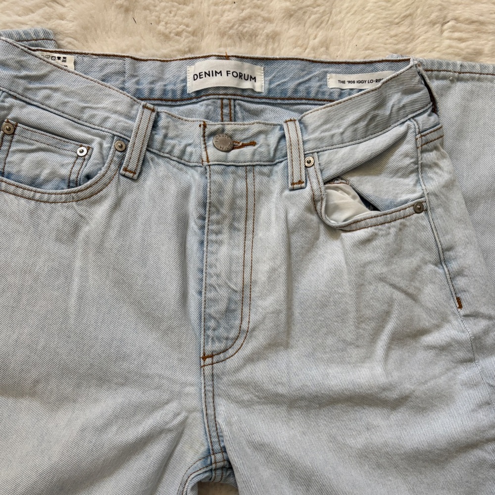 Denim Forum '90s Iggy Lo-Rise Baggy Jeans in Light Blue